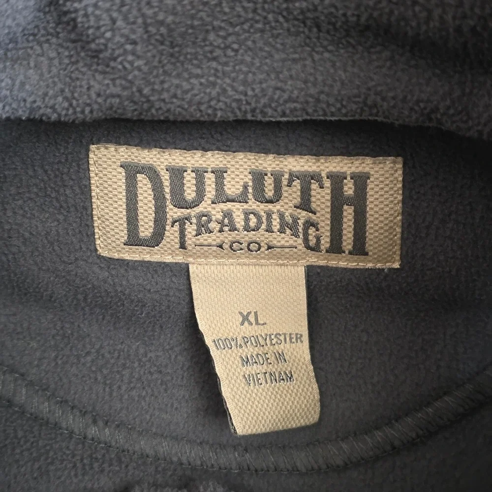 Duluth Trading Co Vest Mens Size XL‎ Gray Full Zip Pockets Outdoors Fleece